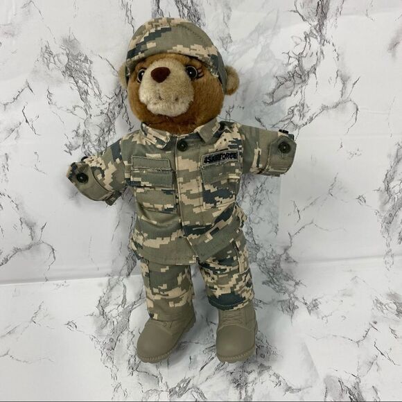 US Air Force Stuffed Bear Dressed in Camouflage - Picture 1 of 4